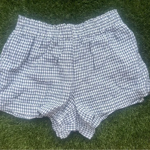 Reformation Réformation Mila Linen Shorts Women’s Medium Blue and White - Picture 2 of 7